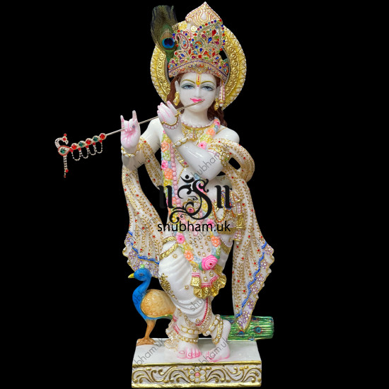 Magnificent Krishna Murti Idol in Vietnam Marble for home in the UK