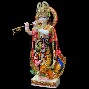 Buy 18 inch Extremely Charming Lord Krishna Marble Idol online Buy 18 inch Extremely Charming Lord Krishna Marble Idol online