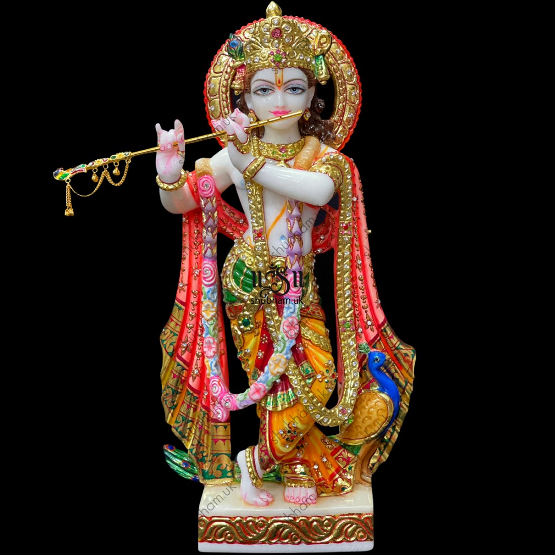 Buy 18 inch Extremely Charming Lord Krishna Marble Idol online