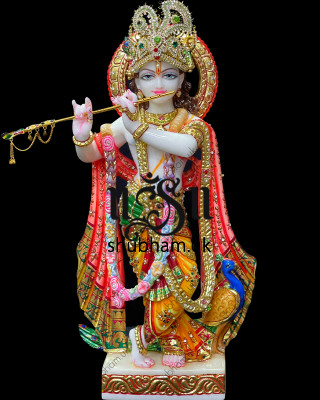 Buy 18 inch Extremely Charming Lord Krishna Marble Idol online