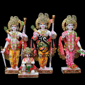 Masterpiece Pure White Marble Ram Darbar Statues Murti UK