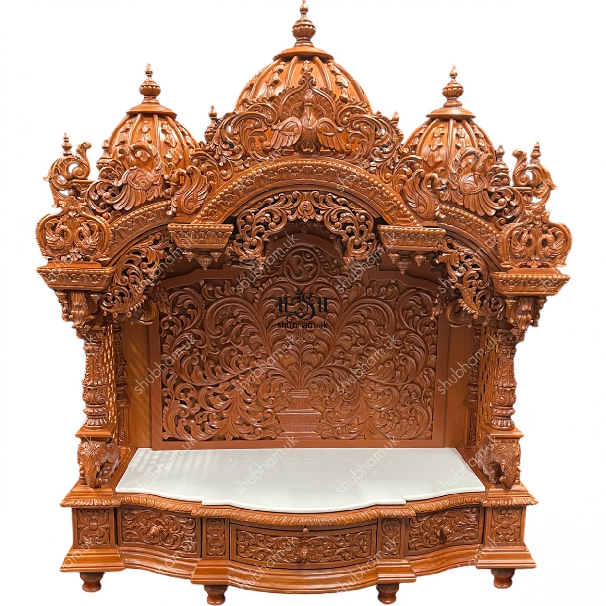 Intricate Hand Carved Wooden Temple for home