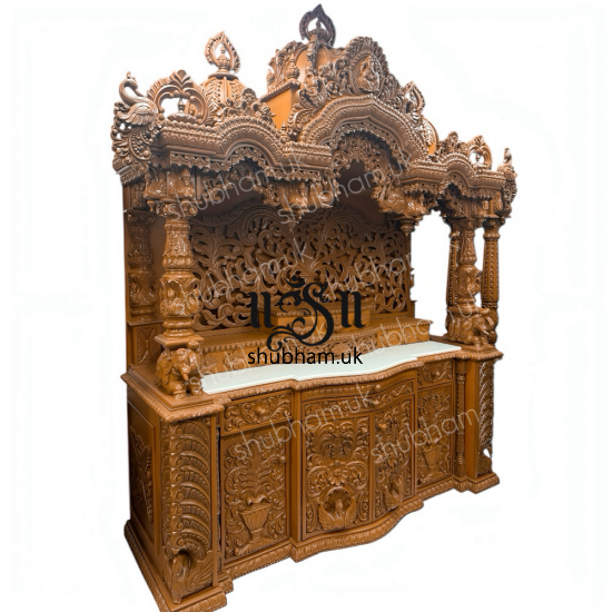 Exclusive designer Hand crafted Teak Wood Mandir for Home