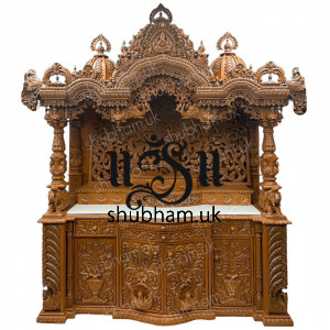 Exclusive designer Hand crafted Teak Wood Mandir for Home