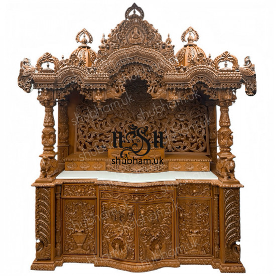 Exclusive designer Hand crafted Teak Wood Mandir for Home