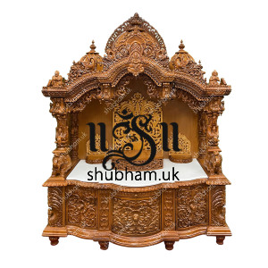 Elegant Crafted Teak wood Temple Puja Mandir UK