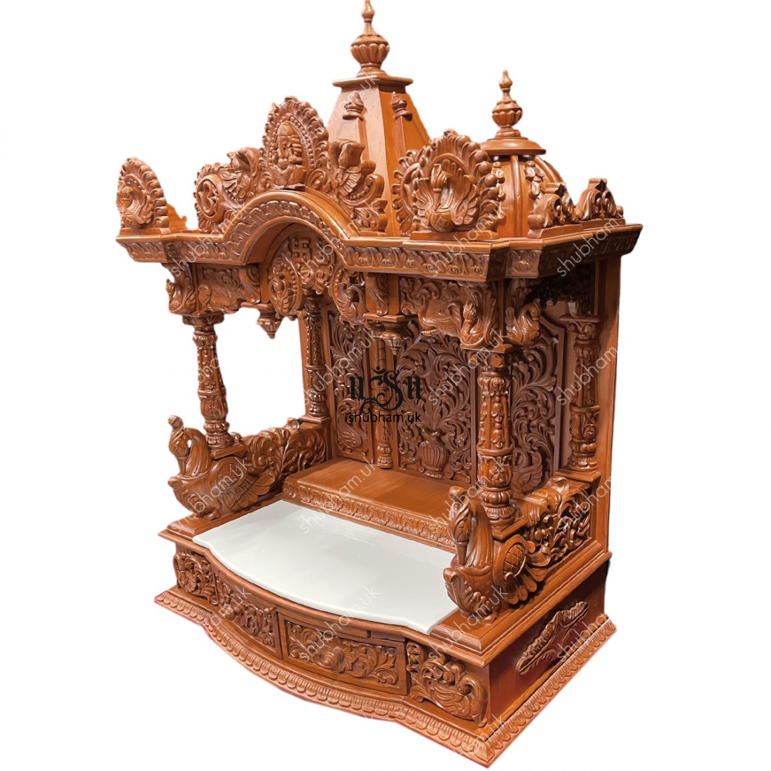Buy online Engraved Beautifully Teak Wood Temple for Home in the UK