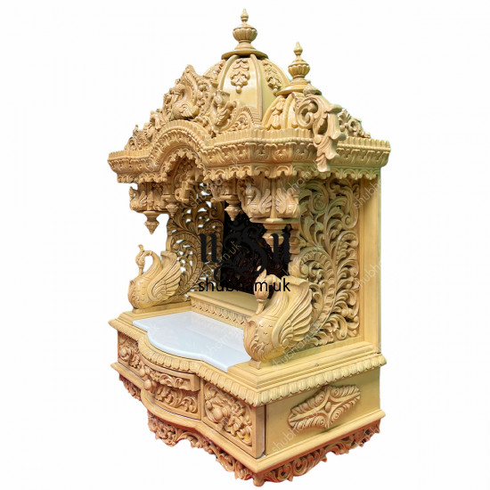 Indian Sevan Wood Pooja Mandir Temple for Home