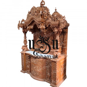 Extremely beautiful Teak Wooden Puja temple with high base