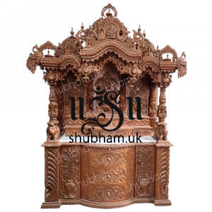 Extremely beautiful Teak Wooden Puja temple with high base