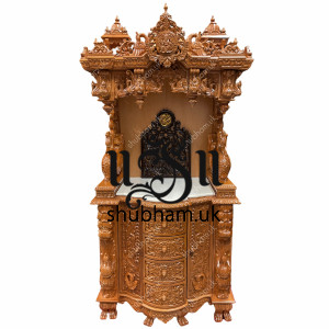 Ganesh design Wooden Temple with beautiful carved drawers