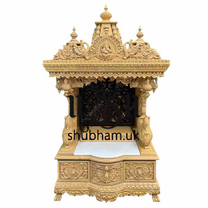 Small Sevan Wood Mandir for Home UK