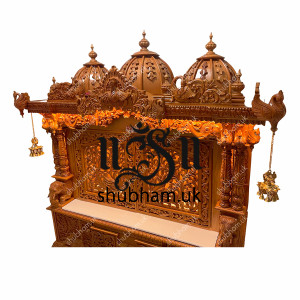 Big Teak Wooden Mandir with doors for Home