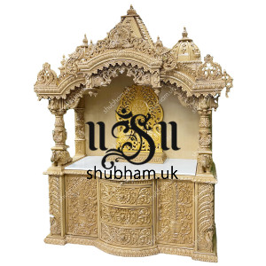 Big Sevan Wood Indian Mandir with drawers UK