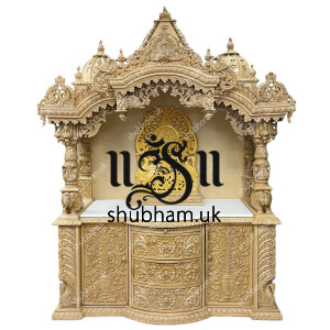 Big Sevan Wood Indian Mandir with drawers UK