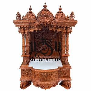 Engraved Beautifully high drawer Teak Wooden Temple UK