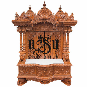 Exclusive designer Seven Wood Peacock design Mandir UK