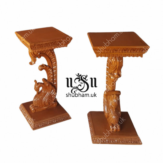 Elegantly Carved Peacock Design High Console Table for Hallway