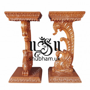 Elegantly Carved Peacock Design High Console Table for Hallway