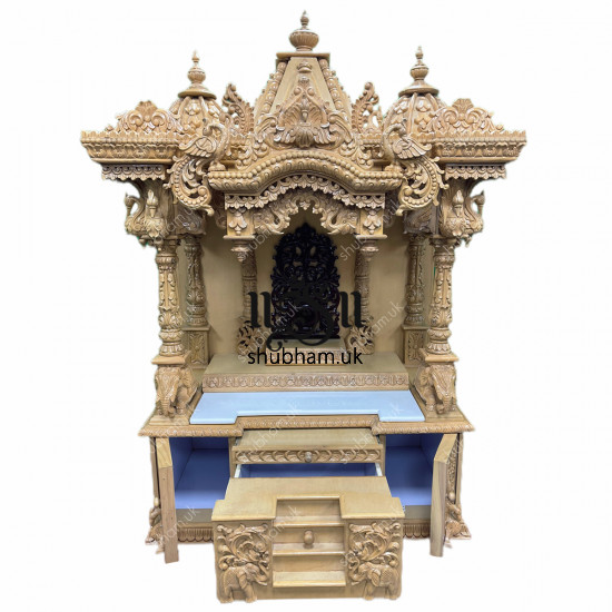 Fully Hand-carved Indian Pooja Altar For Home Mandir 