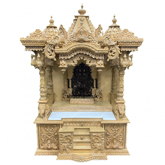 Fully Hand-carved Indian Pooja Altar For Home Mandir 