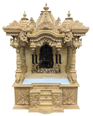 Fully Hand-carved Indian Pooja Altar For Home Mandir 