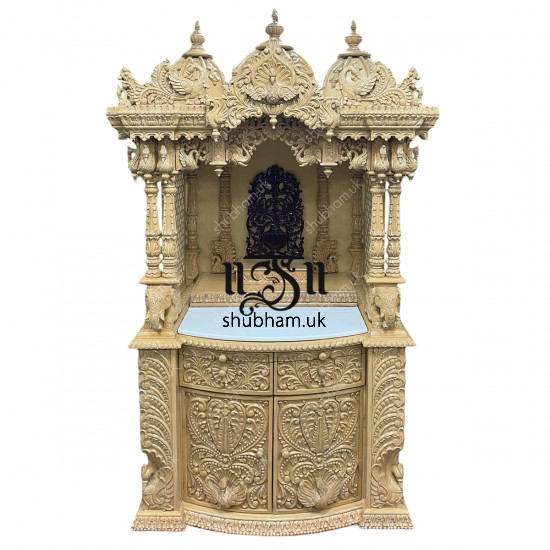 Beautiful sevan wood Pooja Ghar Hindu Mandir Temple For Home