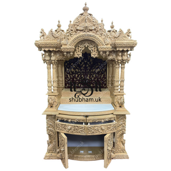 Temple For Home Peacock Style Pooja Ghar Mandir UK