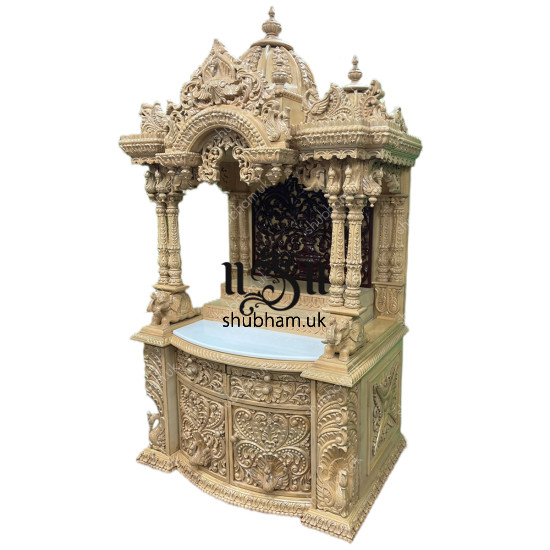 Temple For Home Peacock Style Pooja Ghar Mandir UK