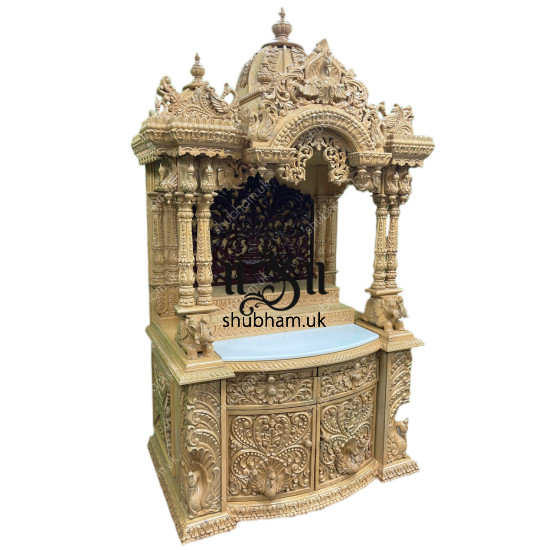Temple For Home Peacock Style Pooja Ghar Mandir UK