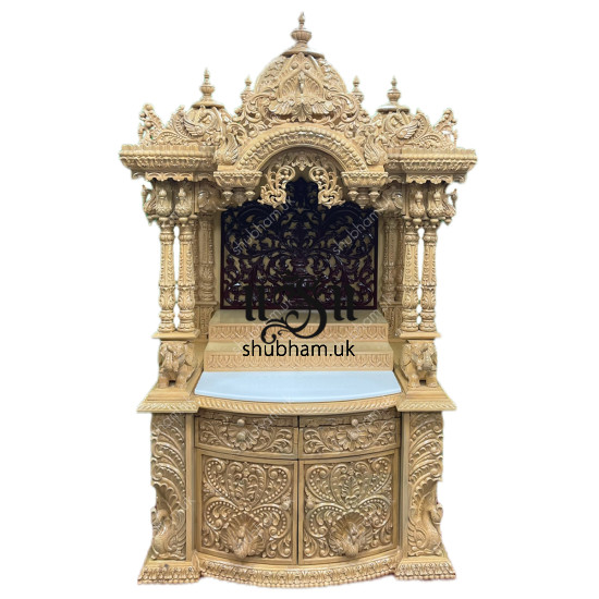 Temple For Home Peacock Style Pooja Ghar Mandir UK