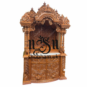 Large Indian Hand-carved Teak Wooden mandir for Home Large Indian Hand-carved Teak Wooden mandir for Home