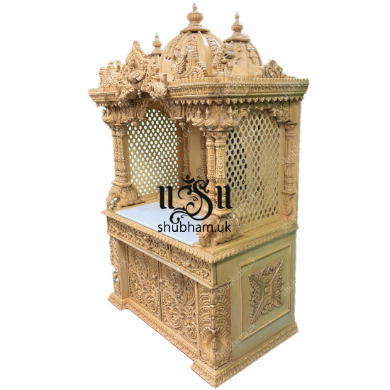 Antique Style Hand carved Wooden Pooja Ghar UK - Canada - USA Antique Style Hand carved Wooden Pooja Ghar UK - Canada - USA