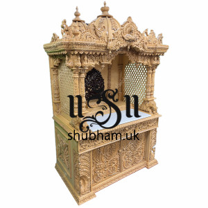 Antique Style Hand carved Wooden Pooja Ghar UK - Canada - USA Antique Style Hand carved Wooden Pooja Ghar UK - Canada - USA