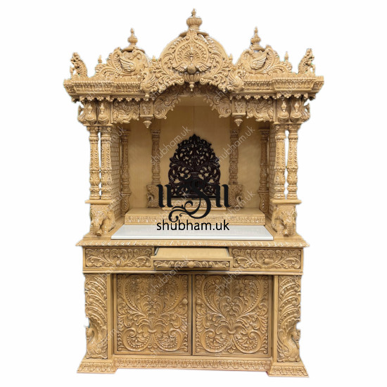 Antique Style Hand carved Wooden Pooja Ghar UK - Canada - USA Antique Style Hand carved Wooden Pooja Ghar UK - Canada - USA