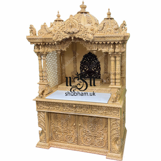 Antique Style Hand carved Wooden Pooja Ghar UK - Canada - USA Antique Style Hand carved Wooden Pooja Ghar UK - Canada - USA
