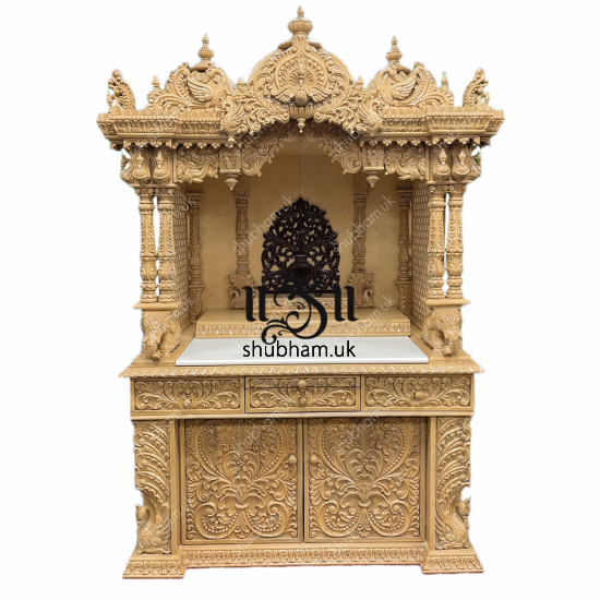 Antique Style Hand carved Wooden Pooja Ghar UK - Canada - USA Antique Style Hand carved Wooden Pooja Ghar UK - Canada - USA