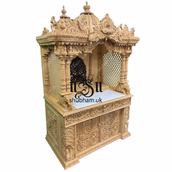 Antique Style Hand carved Wooden Pooja Ghar UK - Canada - USA Antique Style Hand carved Wooden Pooja Ghar UK - Canada - USA