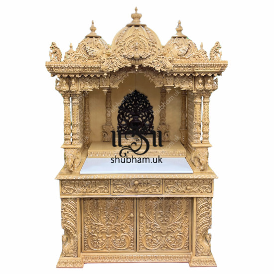 Antique Style Hand carved Wooden Pooja Ghar UK - Canada - USA Antique Style Hand carved Wooden Pooja Ghar UK - Canada - USA
