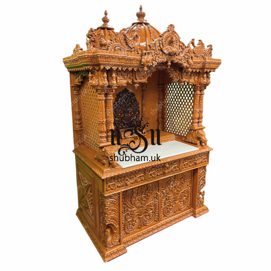 Pooja Ghar Teak Wooden Mandapam for home in UK - Canada - USA