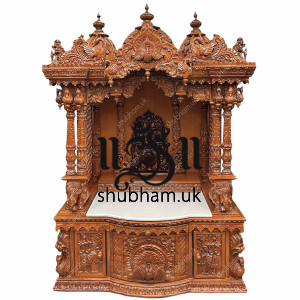 Traditional Hindu Hand Crafted Wooden Puja Mandir UK