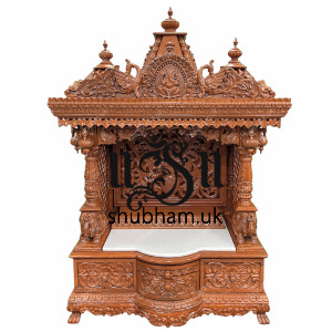 Antique and Solid Teak Wood Altar Temple for Home