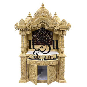 Small Size Sevan - Sagwan Wooden Mandir UK for Home 
