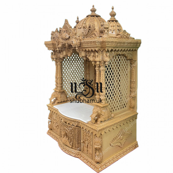 Buy Beautifuly Engraved Sevan Wooden Pooja Ghar Mandir UK