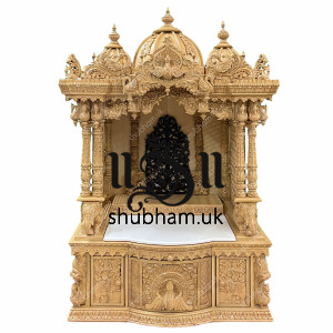 Buy Beautifuly Engraved Sevan Wooden Pooja Ghar Mandir UK