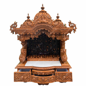 Small Wooden Puja Temple Mandapam Altar for Home