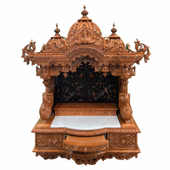 Small Wooden Puja Temple Mandapam Altar for Home