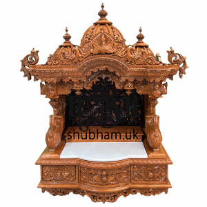 Small Wooden Puja Temple Mandapam Altar for Home