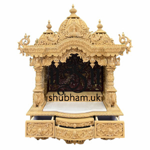 Elegant Temple Design Wooden Pooja Mandir for Home UK 