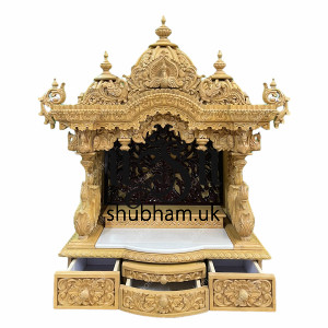 Solid wood handcrafted Pooja Temple for Home